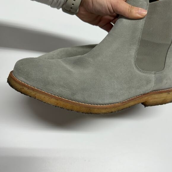 Lordya Boots Mens 46 US 12 Green Grey Winter Chelsea‎ Leather Weaterproof Nubuck - Picture 7 of 8